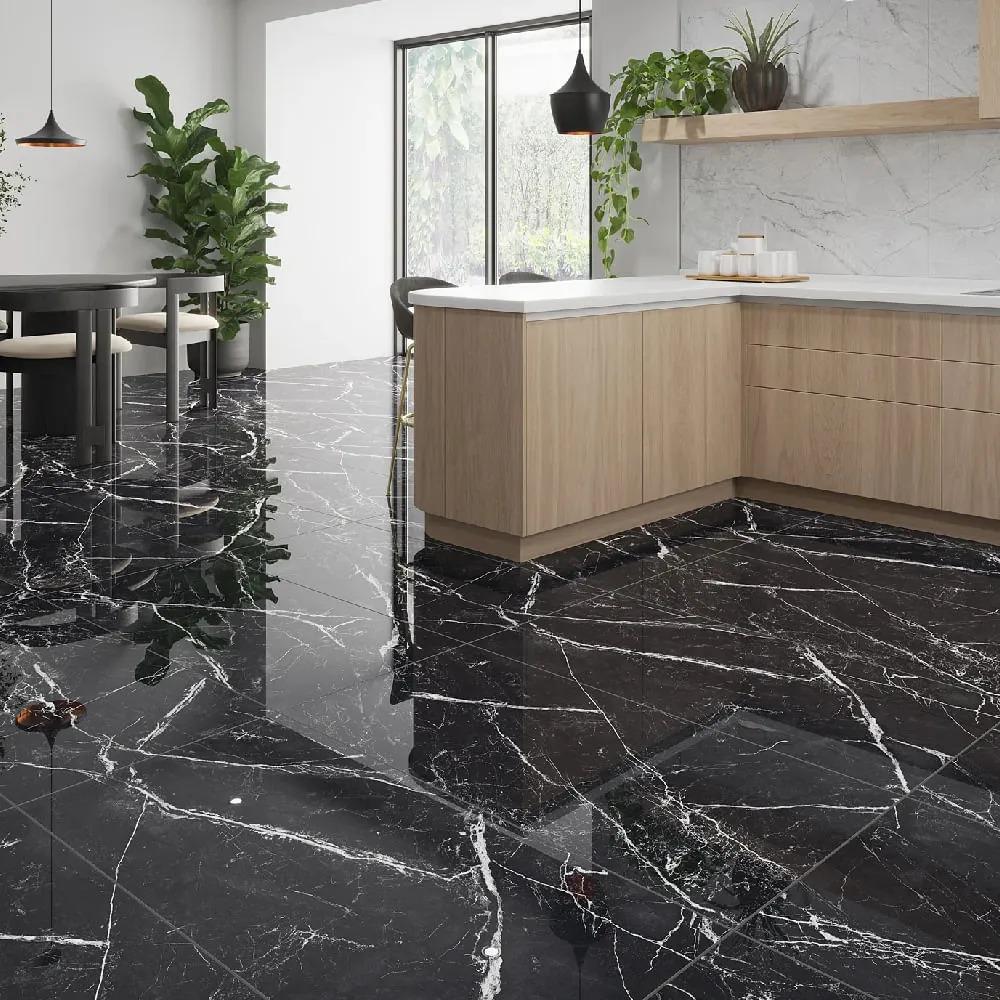Piso Gran Polar Black Polido 60x120cm Caixa com 2,16m² FORMIGRES
